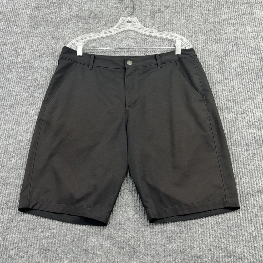 Puma Shorts Mens 34 Black Chino Performance Lightweight Casual Zip Fly Pockets